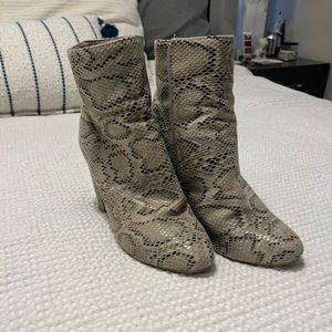 Snakeskin booties
